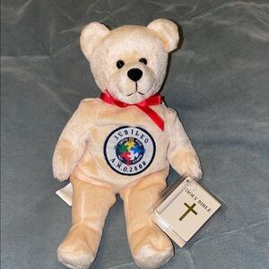 Holy Bears Jubileo Jubilee ANO 2000 Red Bow and Bible Religious Plush
